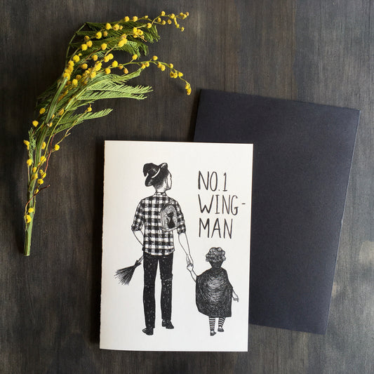 NO 1 WINGMAN FOR DAD GREETING CARD