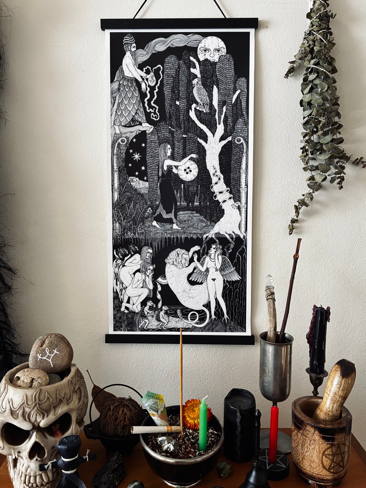 Inanna canvas art print as an altar piece