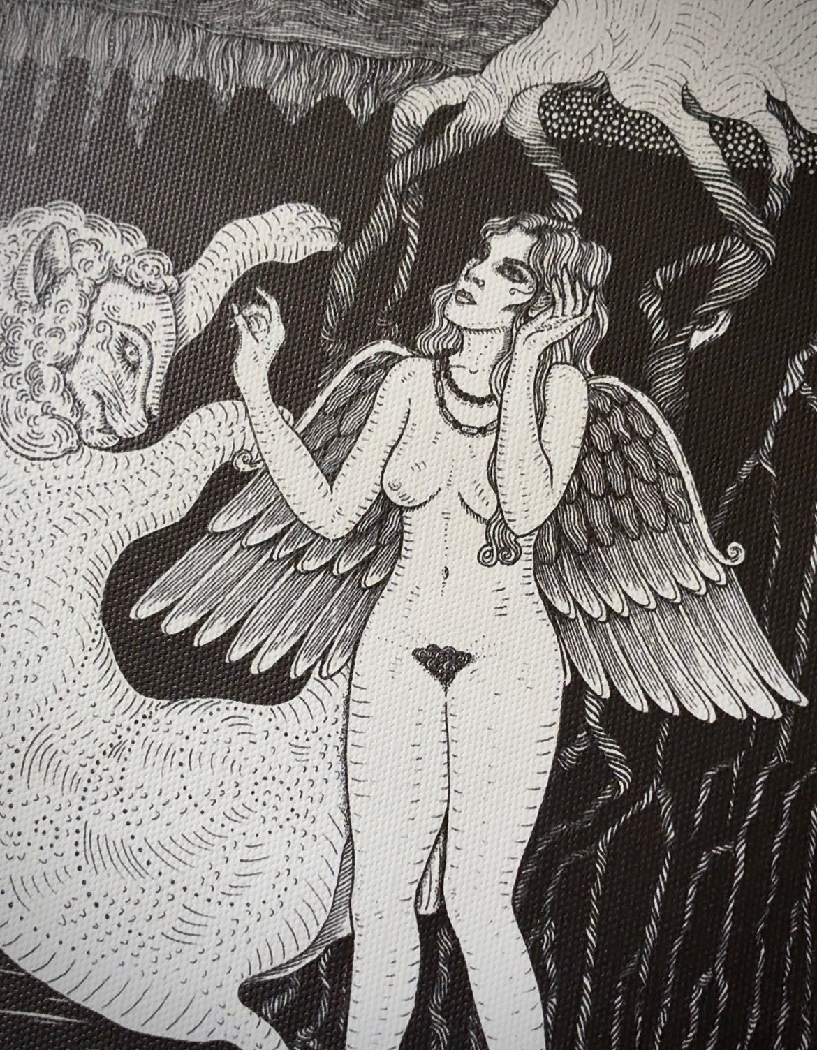 "THE DESCENT OF INANNA" CANVAS ART PRINT SCROLL