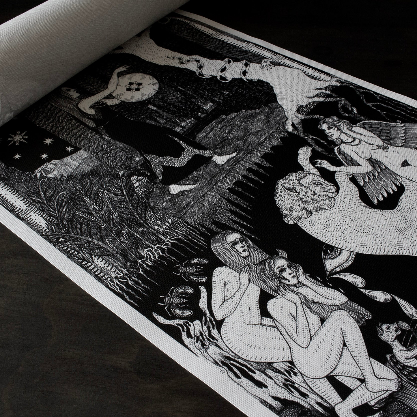 "THE DESCENT OF INANNA" CANVAS ART PRINT SCROLL