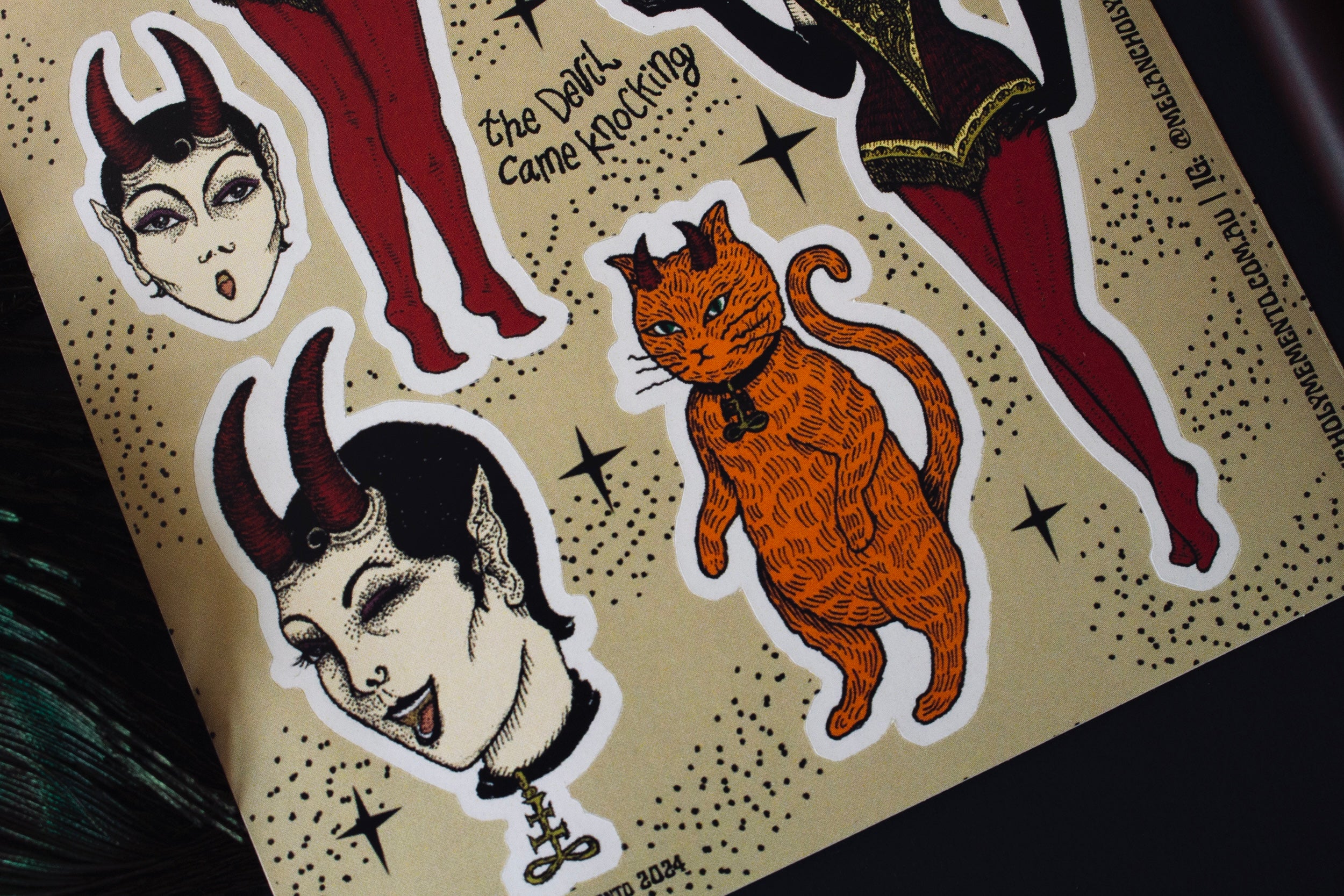 *NEW* DEVIL CAME KNOCKING STICKER SHEET – melancholymemento
