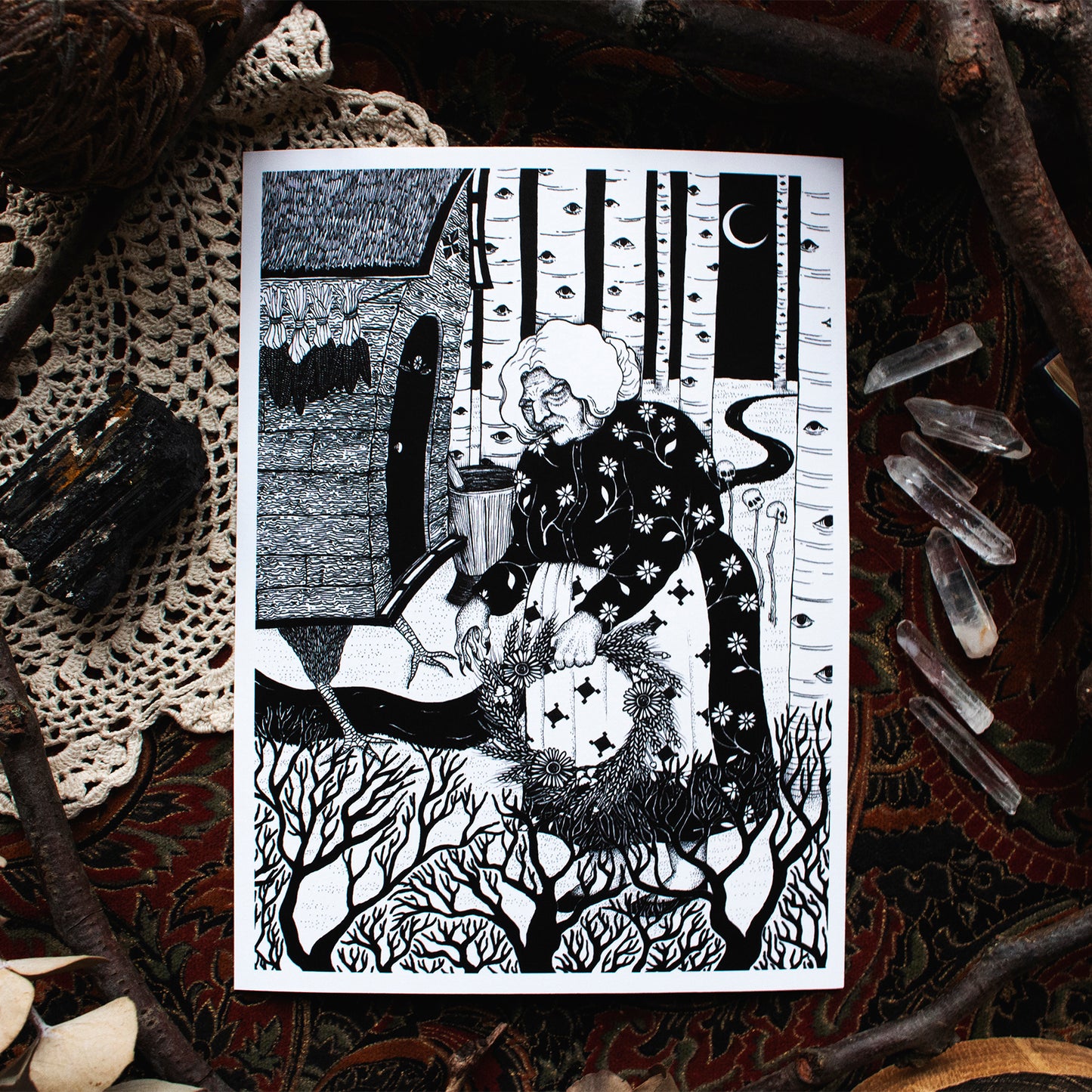 Baba Yaga art print from the Reclaim Your Dark Goddess Book